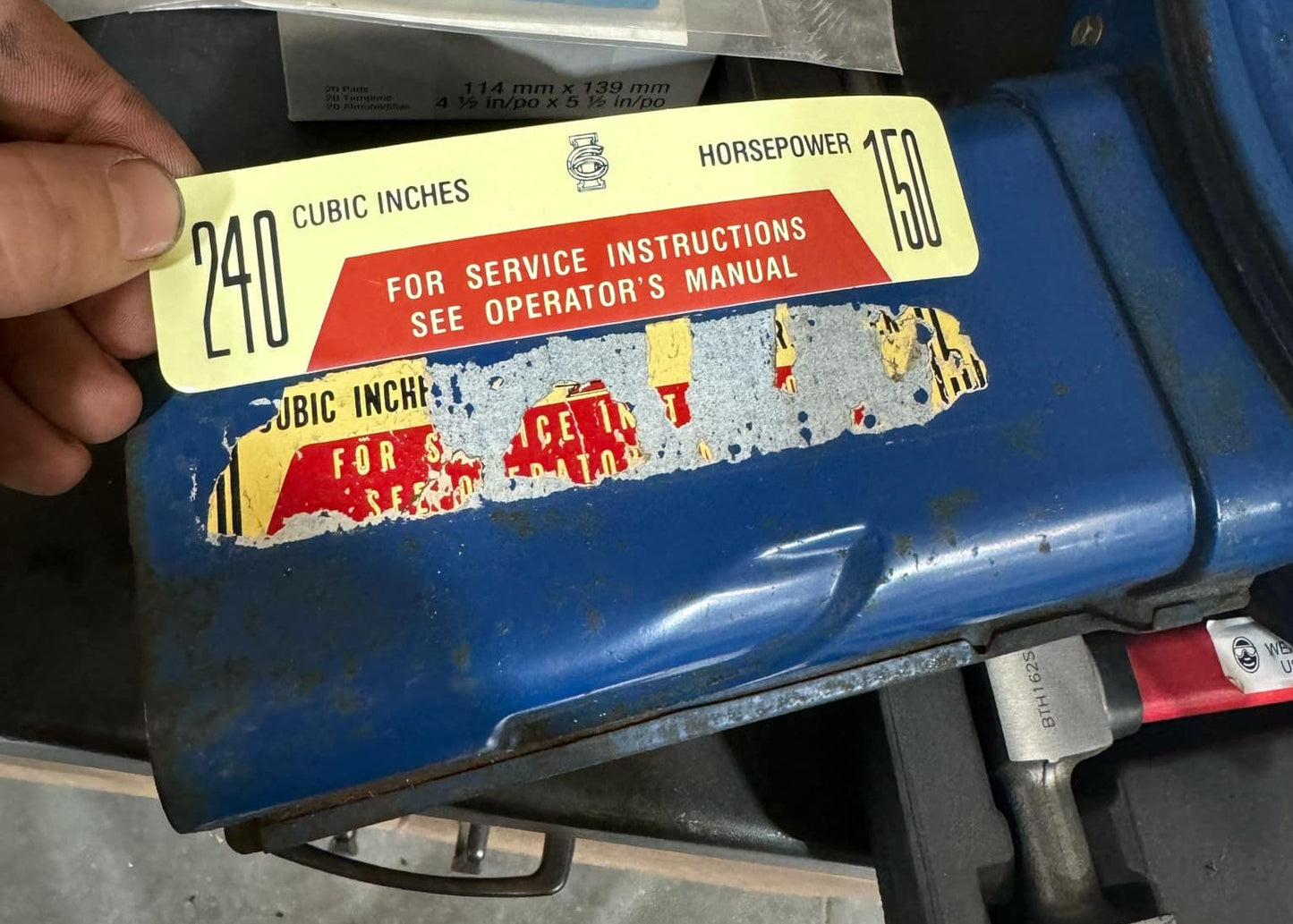 Small size 240 inline-six air cleaner decal
